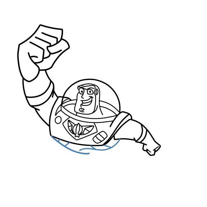 Hướng dẫn vẽ Buzz Lightyear đang bay. - Bước 8