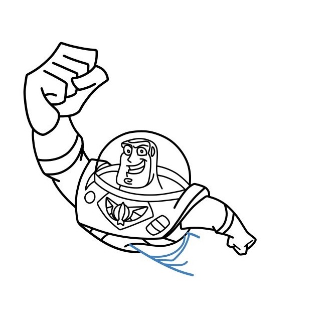 Hướng dẫn vẽ Buzz Lightyear đang bay. - Bước 9