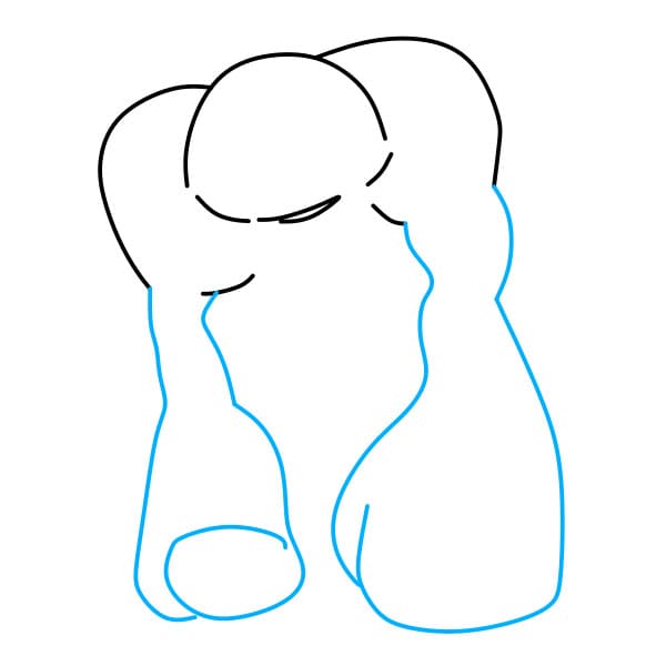 Hướng dẫn vẽ nhân vật Jumbo Josh trong Garten of Banban đơn giản và đẹp cho bé - Bước 3