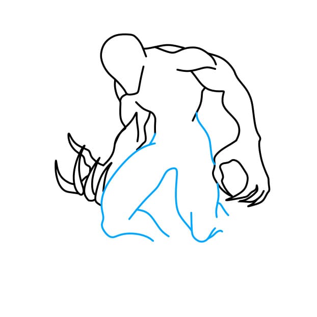 Hướng dẫn vẽ Carnage đáng sợ cho bé - Bước 4