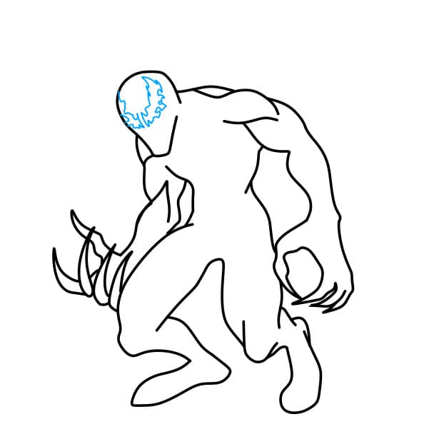 Hướng dẫn vẽ Carnage đáng sợ cho bé - Bước 5