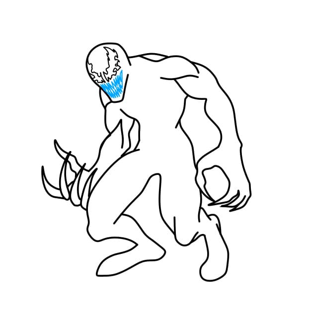 Hướng dẫn vẽ Carnage đáng sợ cho bé - Bước 6