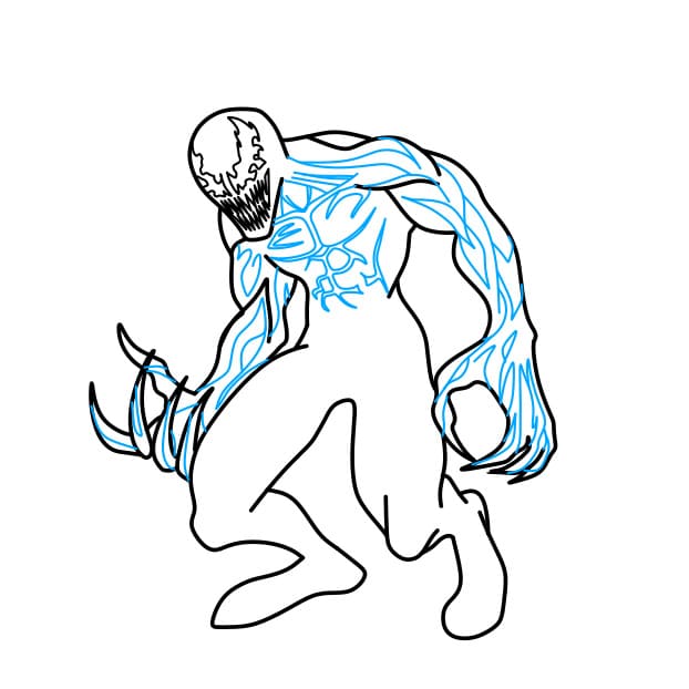 Hướng dẫn vẽ Carnage đáng sợ cho bé - Bước 7