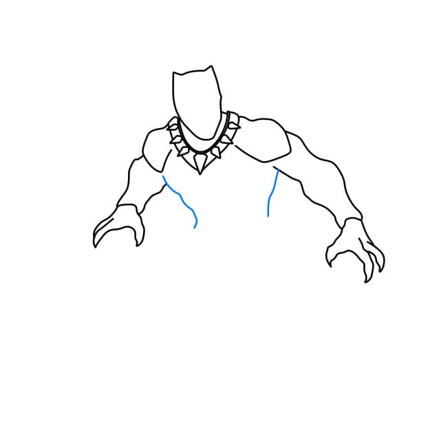 Hướng dẫn vẽ chiến binh Báo Đen trong vũ trụ Marver - Bước 5