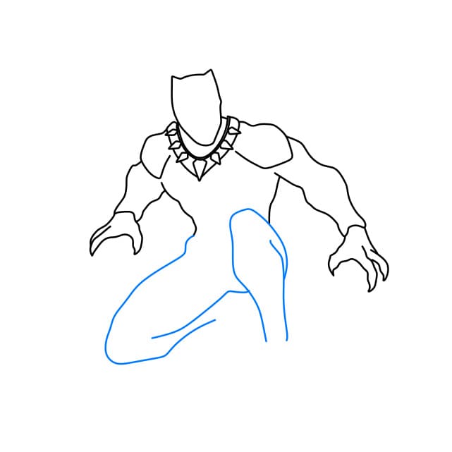 Hướng dẫn vẽ chiến binh Báo Đen trong vũ trụ Marver - Bước 6