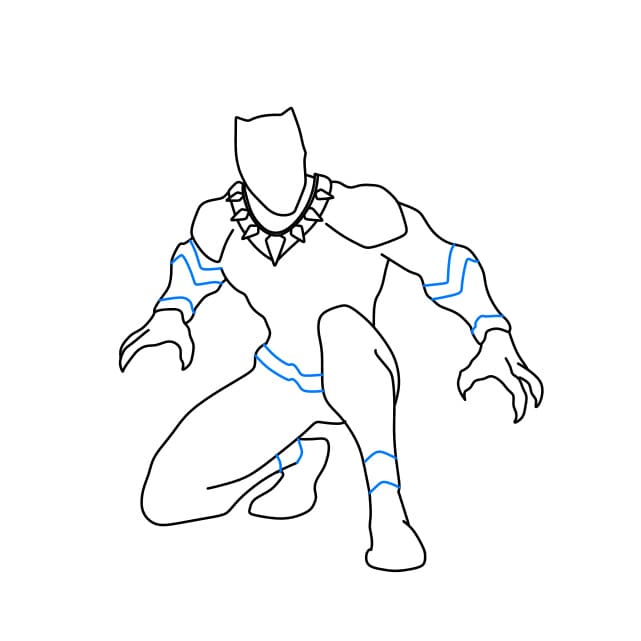 Hướng dẫn vẽ chiến binh Báo Đen trong vũ trụ Marver - Bước 7