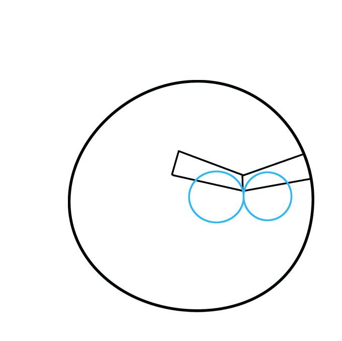 Hướng dẫn cách vẽ chú chim nổi giận màu đỏ siêu đáng yêu và đơn giản cho bé - Bước 3