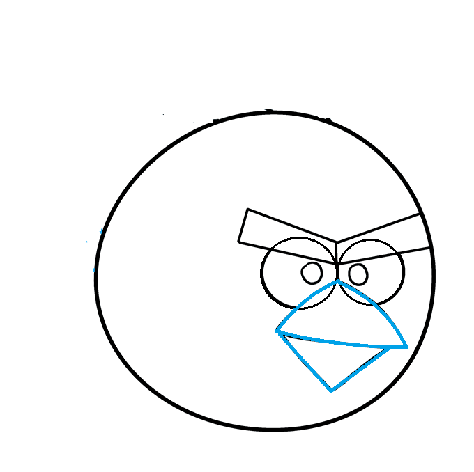 Hướng dẫn cách vẽ chú chim nổi giận màu đỏ siêu đáng yêu và đơn giản cho bé - Bước 4