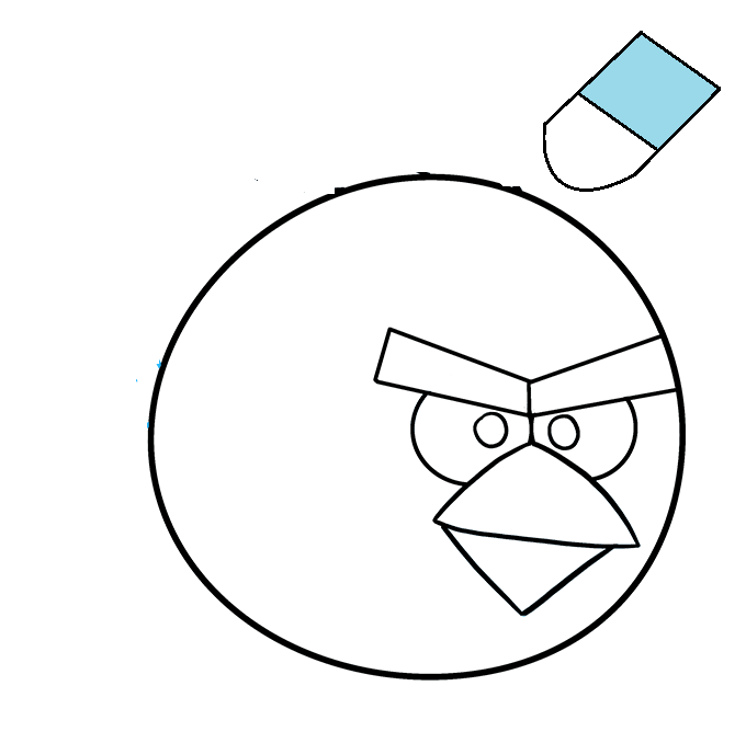 Hướng dẫn cách vẽ chú chim nổi giận màu đỏ siêu đáng yêu và đơn giản cho bé - Bước 5