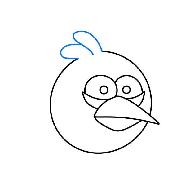 Hướng dẫn cách vẽ chú chim nổi giận màu xanh siêu đáng yêu và đơn giản cho bé - Bước 4