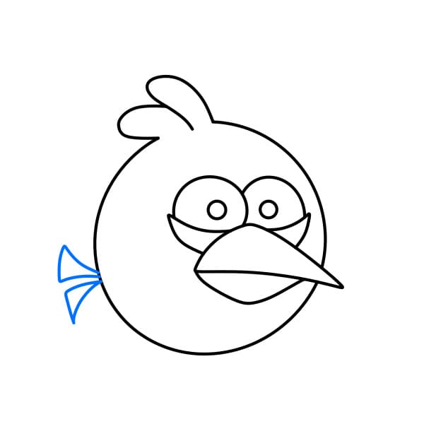 Hướng dẫn cách vẽ chú chim nổi giận màu xanh siêu đáng yêu và đơn giản cho bé - Bước 5