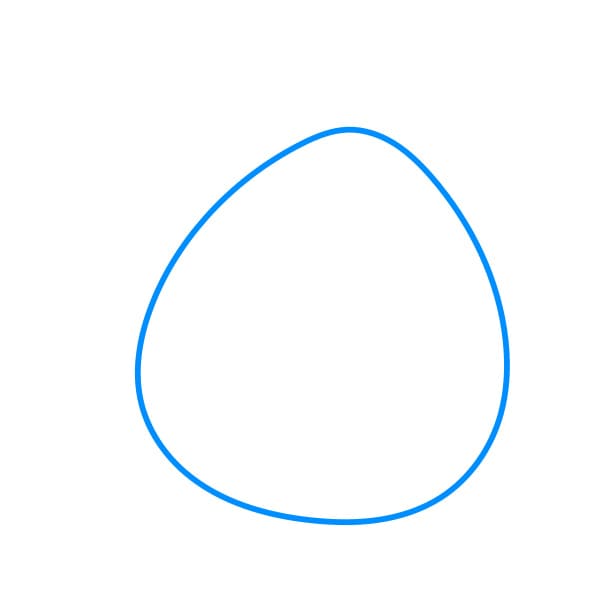 Hướng dẫn cách vẽ chú chim nổi giận màu trắng siêu đáng yêu và đơn giản cho bé - Bước 1