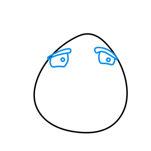 Hướng dẫn cách vẽ chú chim nổi giận màu trắng siêu đáng yêu và đơn giản cho bé - Bước 2