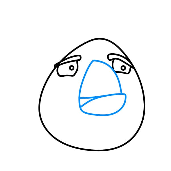 Hướng dẫn cách vẽ chú chim nổi giận màu trắng siêu đáng yêu và đơn giản cho bé - Bước 3