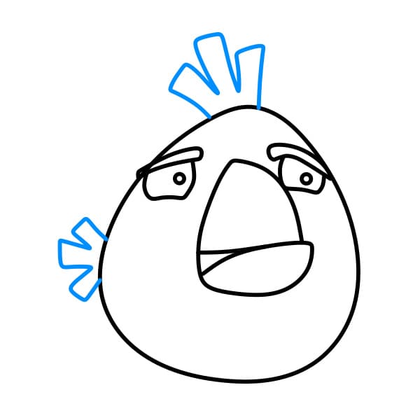 Hướng dẫn cách vẽ chú chim nổi giận màu trắng siêu đáng yêu và đơn giản cho bé - Bước 4