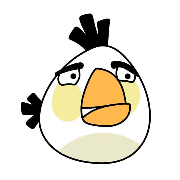 Hướng dẫn cách vẽ chú chim nổi giận màu trắng siêu đáng yêu và đơn giản cho bé - Bước 5