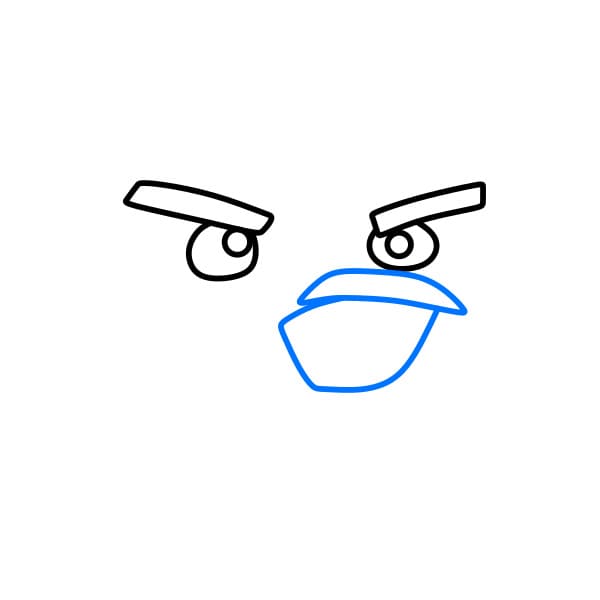 Hướng dẫn cách vẽ chú chim nổi giận màu đen siêu đáng yêu và đơn giản cho bé - Bước 2