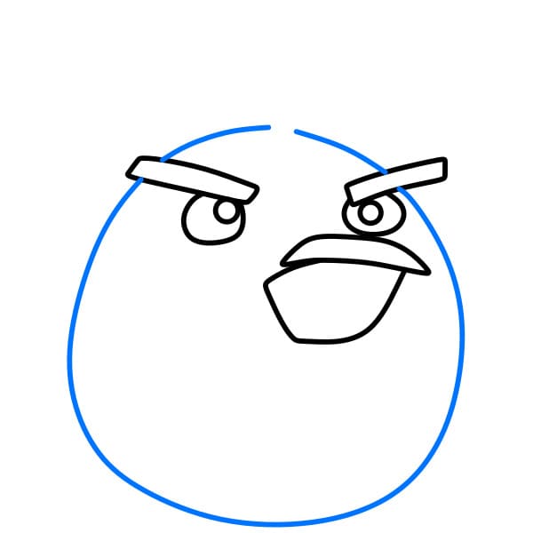 Hướng dẫn cách vẽ chú chim nổi giận màu đen siêu đáng yêu và đơn giản cho bé - Bước 3