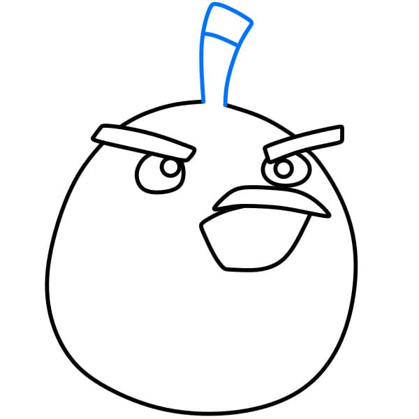 Hướng dẫn cách vẽ chú chim nổi giận màu đen siêu đáng yêu và đơn giản cho bé - Bước 4