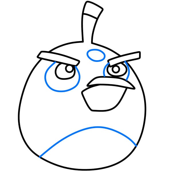 Hướng dẫn cách vẽ chú chim nổi giận màu đen siêu đáng yêu và đơn giản cho bé - Bước 5