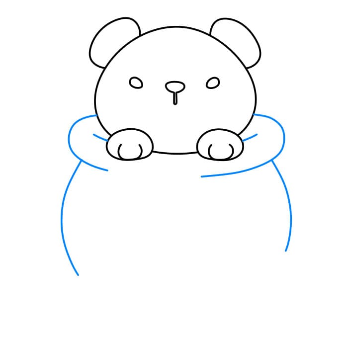Hướng dẫn cách vẽ chú gấu dễ thương đang ở trong chiếc bình đựng mật ong đơn giản và đẹp cho bé - Bước 5