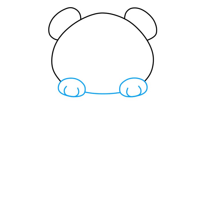 Hướng dẫn cách vẽ chú gấu dễ thương với một cái bánh donut đơn giản và đẹp cho bé - Bước 2