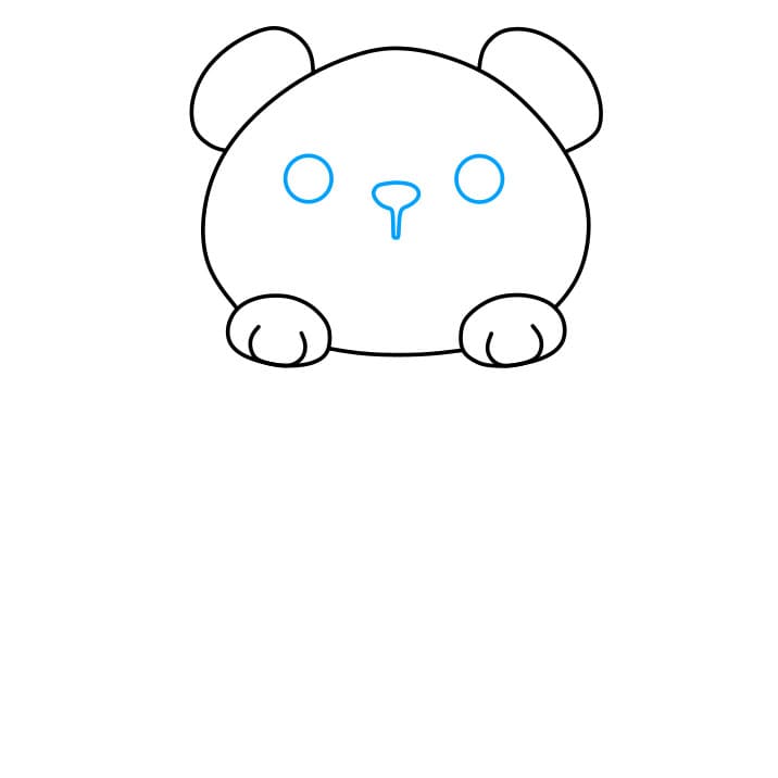 Hướng dẫn cách vẽ chú gấu dễ thương với một cái bánh donut đơn giản và đẹp cho bé - Bước 3