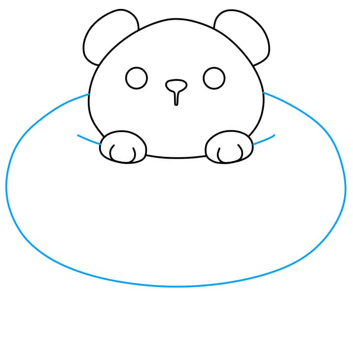 Hướng dẫn cách vẽ chú gấu dễ thương với một cái bánh donut đơn giản và đẹp cho bé - Bước 4