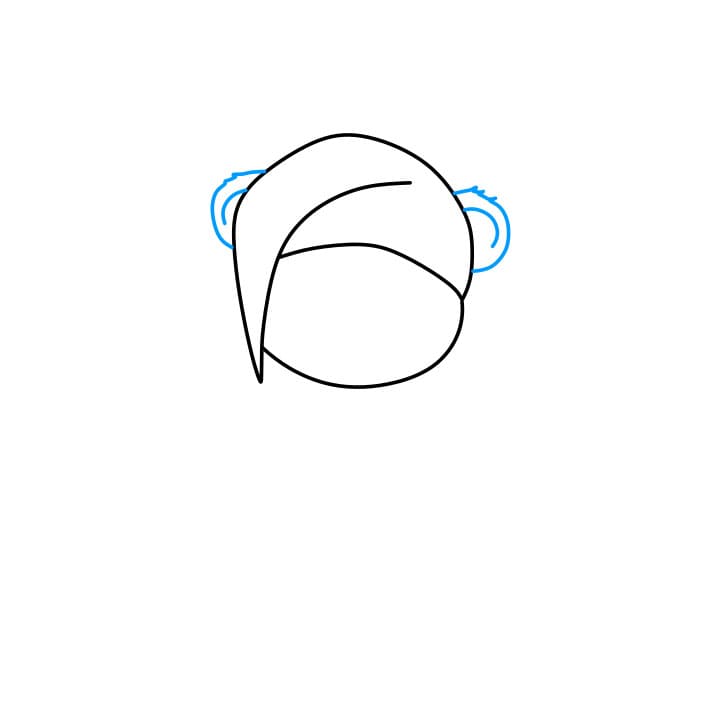 Hướng dẫn cách vẽ chú gấu dễ thương đang ngồi trên mặt trăng đơn giản và đẹp cho bé - Bước 3