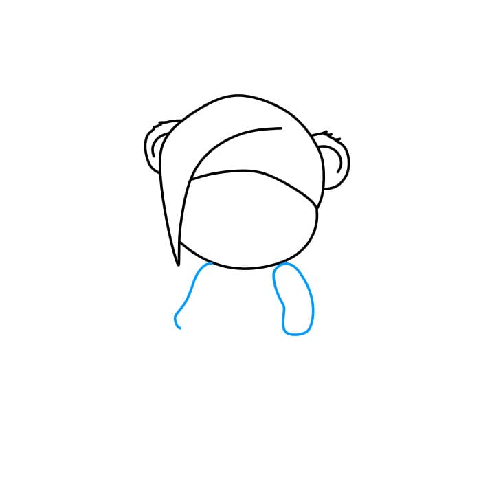 Hướng dẫn cách vẽ chú gấu dễ thương đang ngồi trên mặt trăng đơn giản và đẹp cho bé - Bước 4