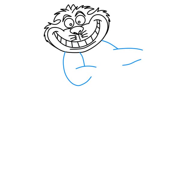 Hướng dẫn vẽ chú mèo Cheshire ma mị (nhân vật trong phim Alice in Wonderland) cho bé - Bước 4