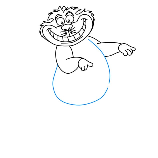 Hướng dẫn vẽ chú mèo Cheshire ma mị (nhân vật trong phim Alice in Wonderland) cho bé - Bước 5