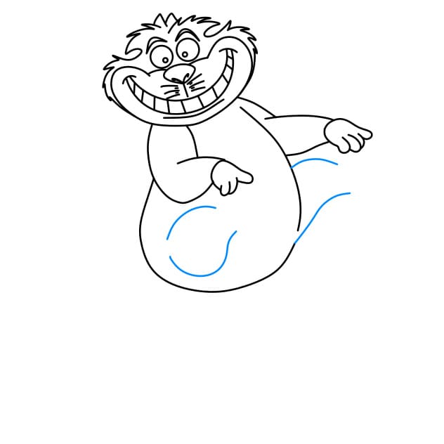 Hướng dẫn vẽ chú mèo Cheshire ma mị (nhân vật trong phim Alice in Wonderland) cho bé - Bước 6