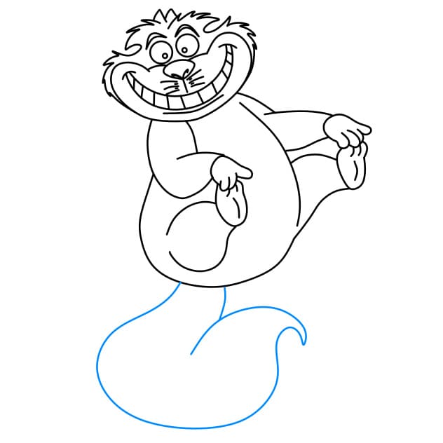 Hướng dẫn vẽ chú mèo Cheshire ma mị (nhân vật trong phim Alice in Wonderland) cho bé - Bước 7