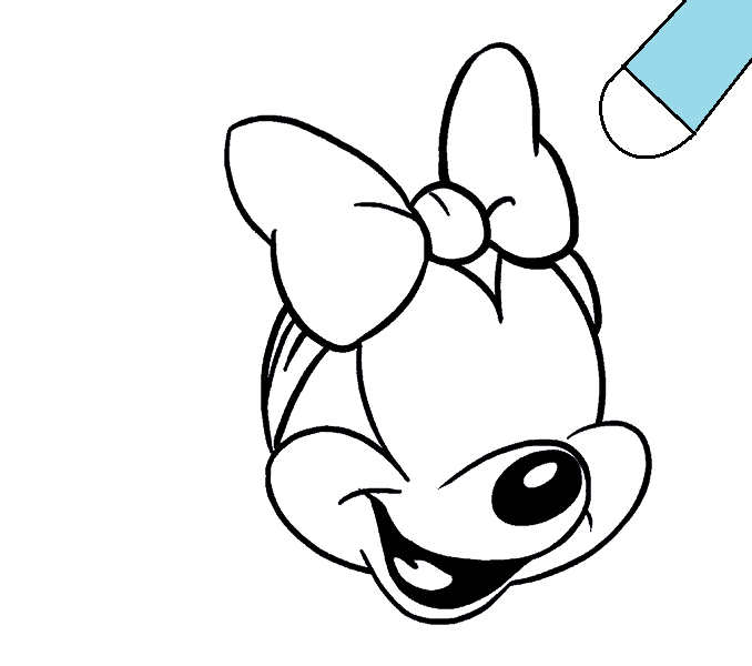 Hướng dẫn cách vẽ chuột Minnie siêu đơn giản và ngộ nghĩnh cho bé - Bước 6