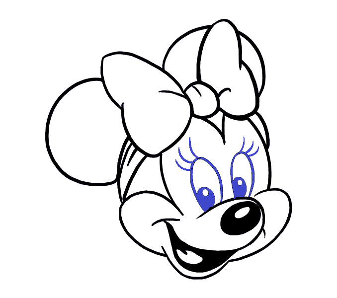 Hướng dẫn cách vẽ chuột Minnie siêu đơn giản và ngộ nghĩnh cho bé - Bước 8