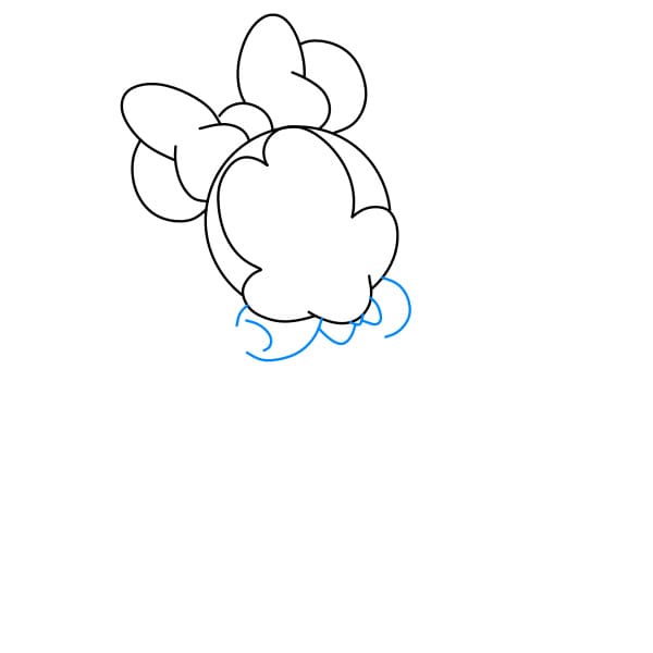 Hướng dẫn vẽ chuột Minnie đơn giản và đẹp cho bé - Bước 5