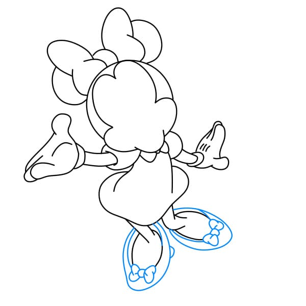 Hướng dẫn vẽ chuột Minnie đơn giản và đẹp cho bé - Bước 8