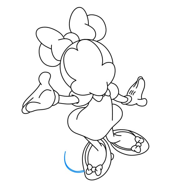 Hướng dẫn vẽ chuột Minnie đơn giản và đẹp cho bé - Bước 9