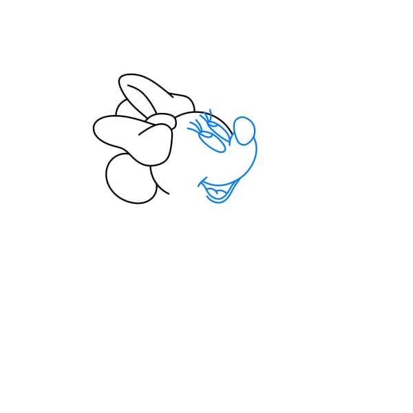 Hướng dẫn vẽ chuột Minnie thân thiện và dễ mến cho bé - Bước 4