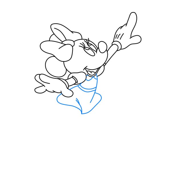 Hướng dẫn vẽ chuột Minnie thân thiện và dễ mến cho bé - Bước 6