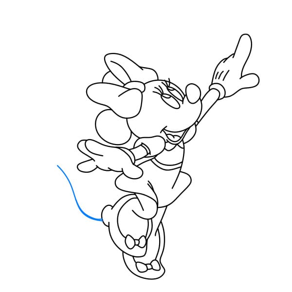 Hướng dẫn vẽ chuột Minnie thân thiện và dễ mến cho bé - Bước 8