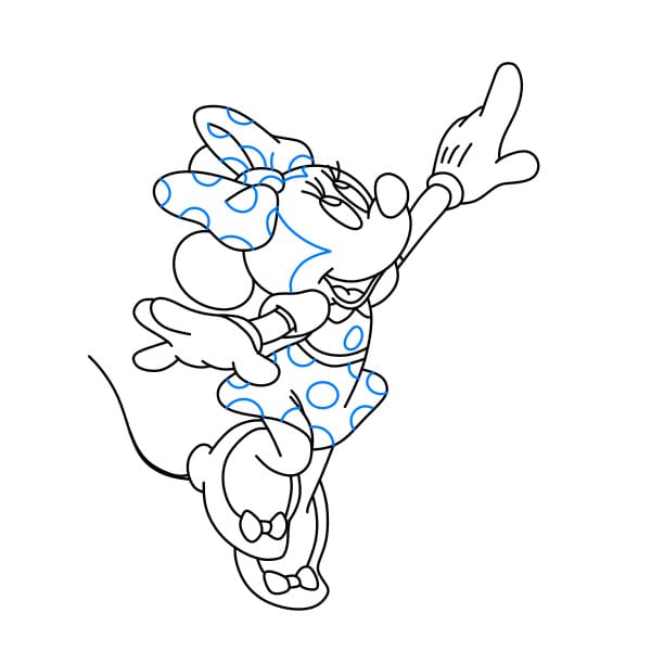 Hướng dẫn vẽ chuột Minnie thân thiện và dễ mến cho bé - Bước 9