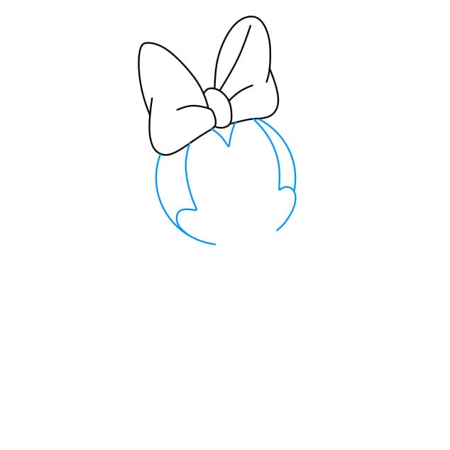 Hướng dẫn vẽ chuột Minnie ngại ngùng - Bước 2