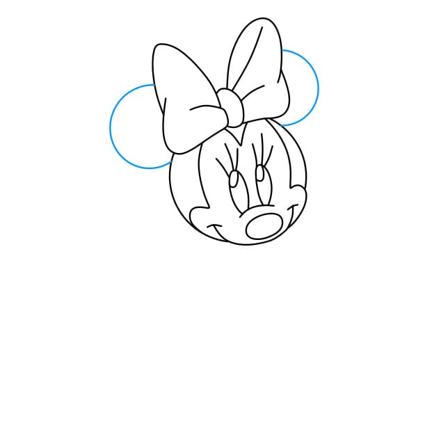 Hướng dẫn vẽ chuột Minnie ngại ngùng - Bước 4