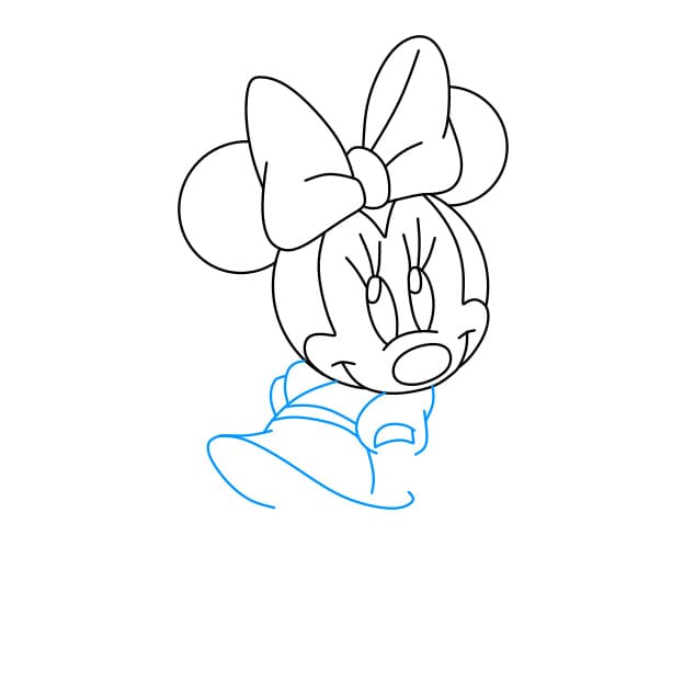 Hướng dẫn vẽ chuột Minnie ngại ngùng - Bước 5