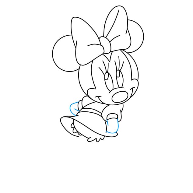 Hướng dẫn vẽ chuột Minnie ngại ngùng - Bước 6