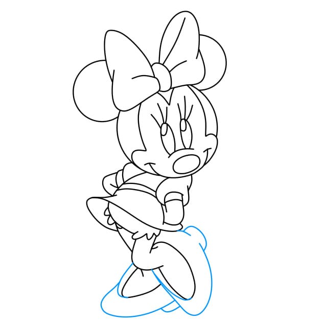 Hướng dẫn vẽ chuột Minnie ngại ngùng - Bước 8