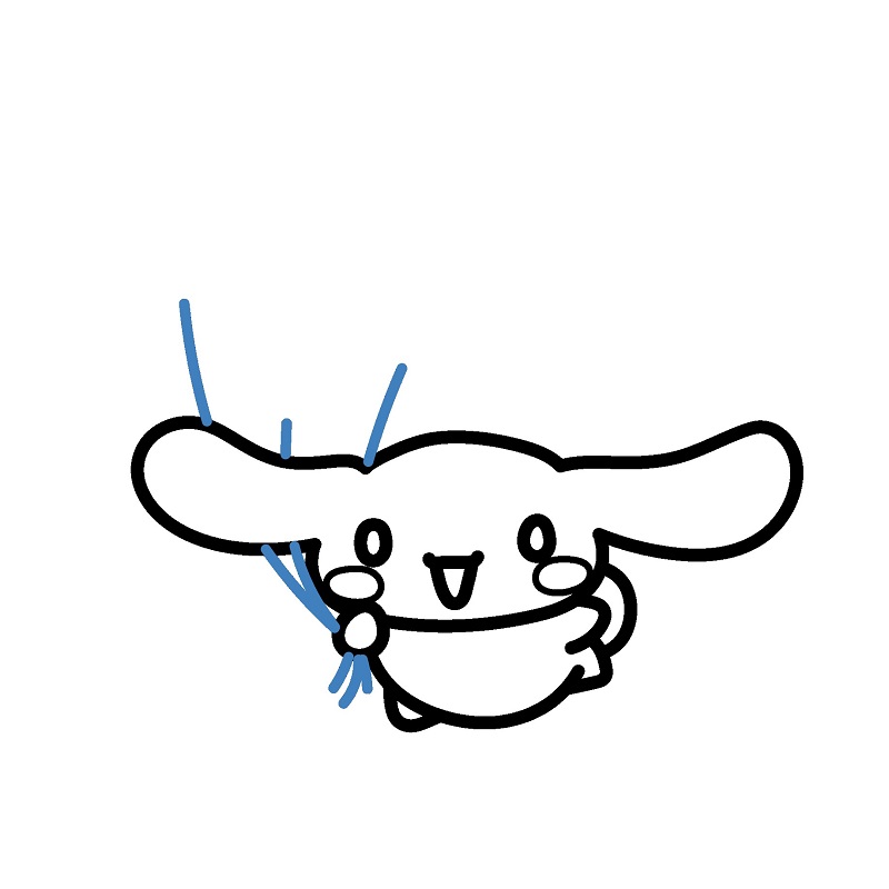 Hướng dẫn vẽ Cinnamoroll chơi bóng bay. - Bước 7