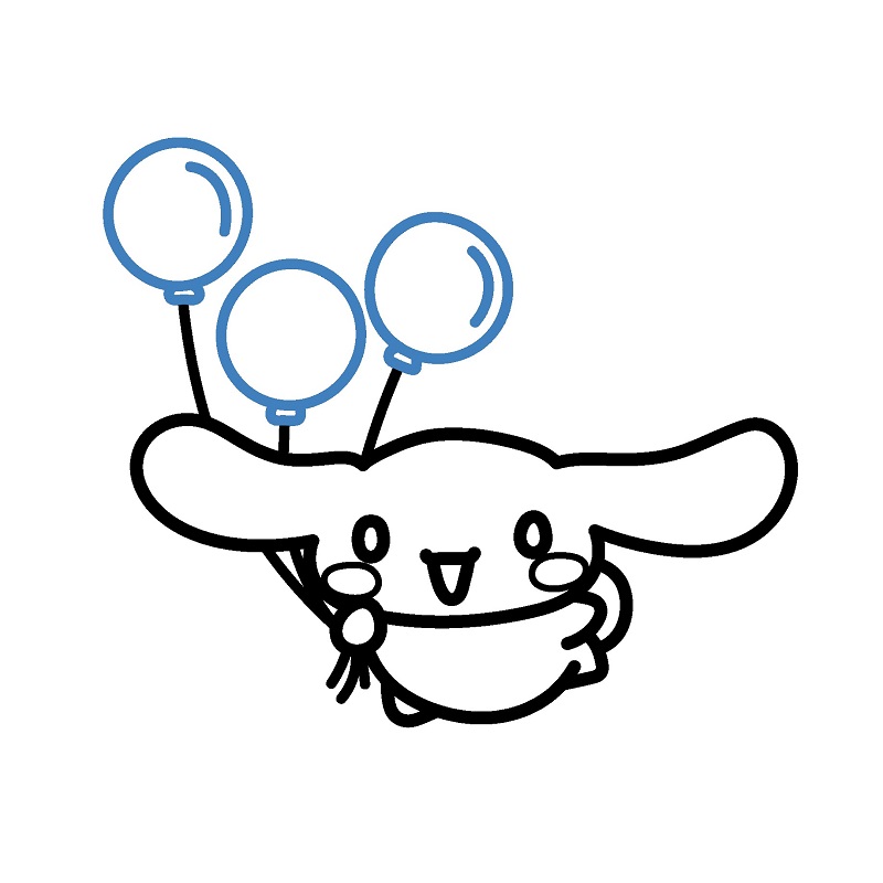 Hướng dẫn vẽ Cinnamoroll chơi bóng bay. - Bước 8